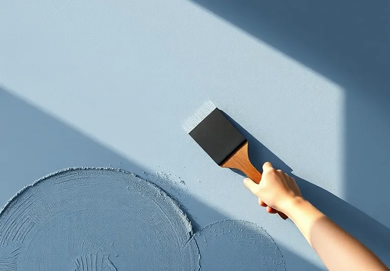 Application d'un enduit décoratif à la lisseuse sur un mur
