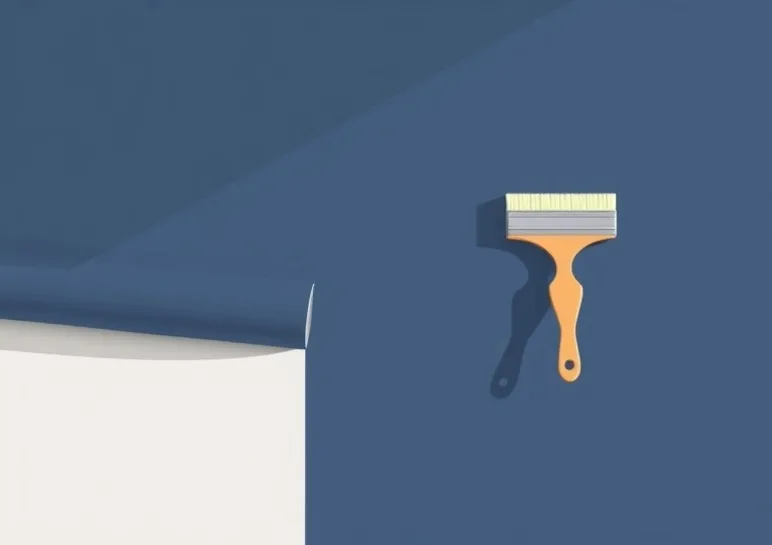 Pose de papier peint, rouleau et brosse à maroufler